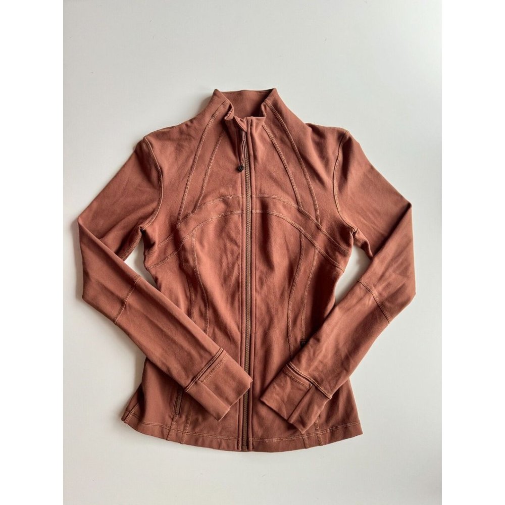 LULULEMON Define Roasted Brown Luon Slim Fit Full Zip Jacket, Size 6 - Picture 5 of 14
